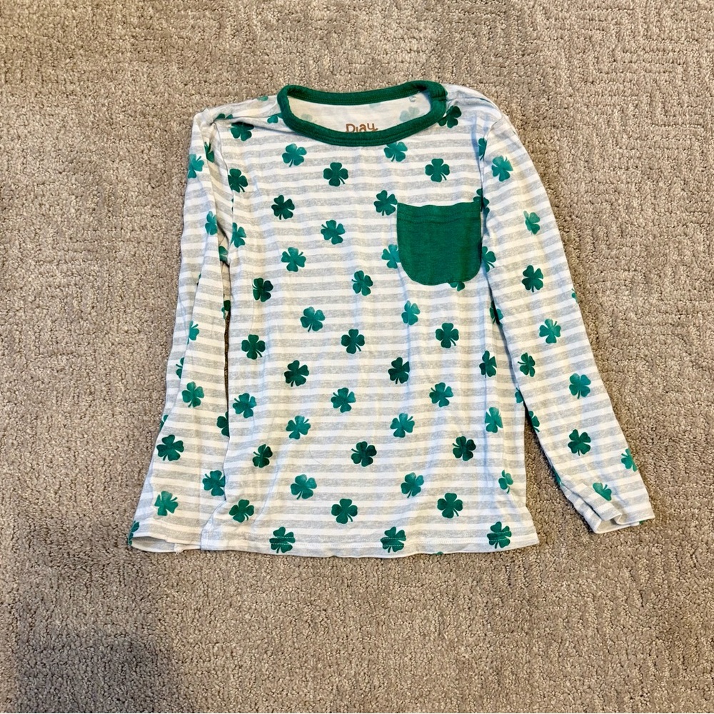 Little Sleepies Green Clover Stripe Long Sleeve Tee